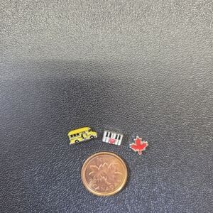 Origami Owl Yellow Bus, Black and White Piano, Red Leaf Charms